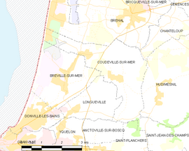 Mapa obce Coudeville-sur-Mer