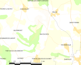 Mapa obce Saxon-Sion