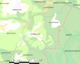 Mapa obce Garrebourg