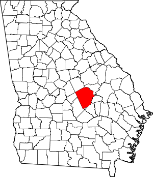 Map of Georgia highlighting Laurens County