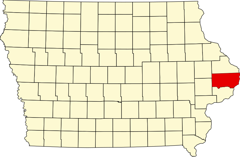 صورة:Map of Iowa highlighting Clinton County.svg