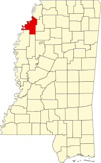 Map of Mississippi highlighting Coahoma County.svg