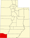 Washington County.svg'yi vurgulayan Utah Haritası