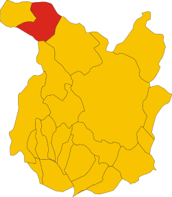 Elhelyezkedése Pistoia térképén