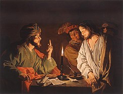 Christ before Caiaphas, depiction of the Sanhedrin Trial of Jesus, oil on canvas, Milwaukee Art Museum