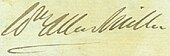 signature de William Allen Miller