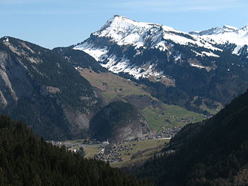 Mountain Diedamskopf from West, a view to Hoher Ifen