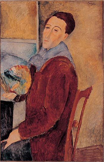 Memportreto de itala pentristo kaj skulptisto Amedeo Modigliani (1919)