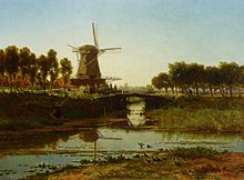 Windmolen in een zomerlandschap, 1858