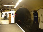The end of platform 9 at Moorgate station in 2015, the scene of the 1975 Moorgate tube crash