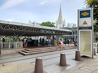 <span class="mw-page-title-main">City Hall MRT station</span> Mass Rapid Transit station in Singapore