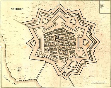 La ville fortifiée vers 1649 d'après Blaeu