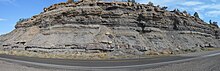 Naturita Formation exposed in a road cut near the type locality, Naturita, Colorado. Naturita Formation.jpg