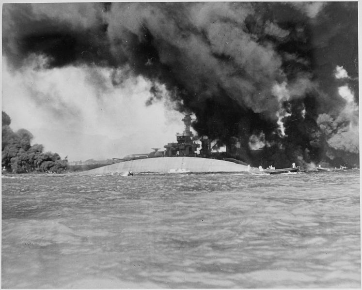 File:Naval photograph documenting the Japanese attack on Pearl Harbor, Hawaii which initiated US participation in World... - NARA - 295990.jpg