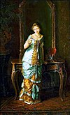 Near the Mirror (Girl with a necklace) by Sergei Gribkov 1884.jpg