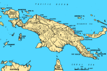 Map of New Guinea, with place names as used in English in the 1940s New Guinea.png