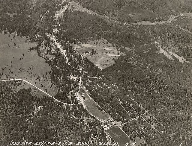 Aerial image of Ruidoso, 1941