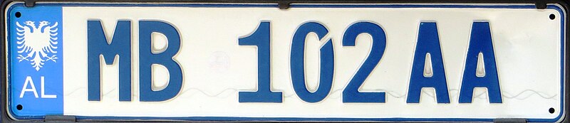 File:New police License plate Albania.jpg