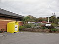 The recycling site at the Riverside Centre, Newport, Isle of Wight in October 2011. It is a small recycling site, with only textile recycling facilities.