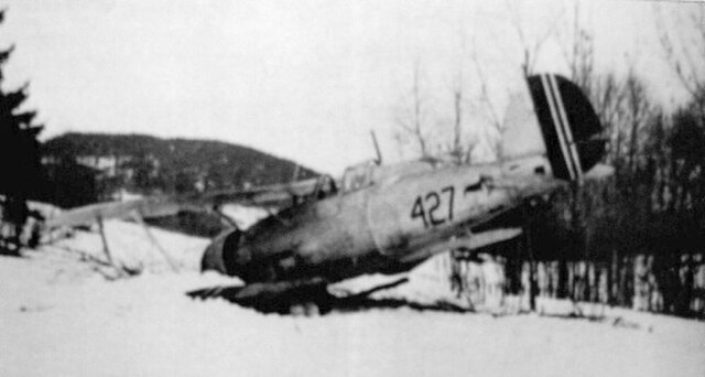 Norwegian Gladiator 427 downed by Lent on 9 April 1940