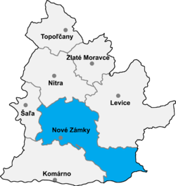 Location of Nove Zāmku apriņķis