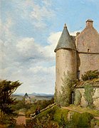 On the Terrace, Barra Castle, Aberdeenshire - James Cassie - ABDAG000181.jpg