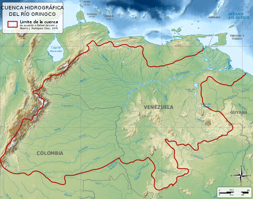 Mapa de la Cuenca del Orinoco