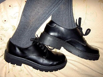 Orthopedic heavy duty black leather school uniform shoes