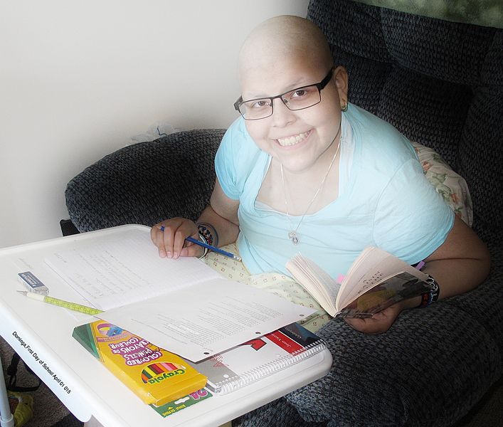 File:Over the past 4 years my young friend has fought Vasculitis and Cancer.She is my Hero.jpg