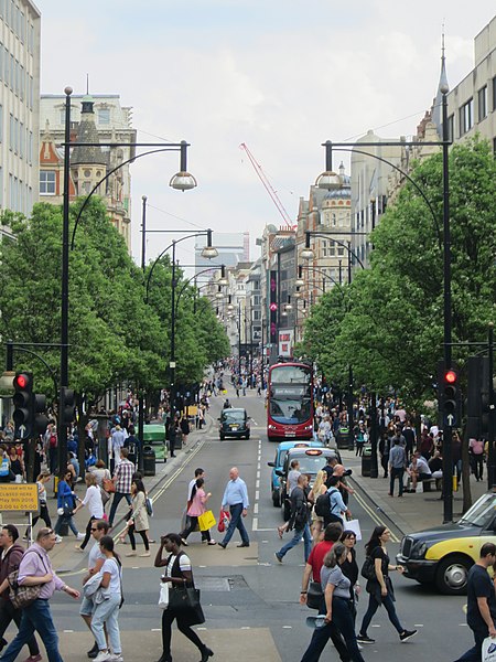 Oxford Street, one of the main West End shopping areas