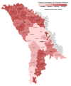 Votes won by PCRM in the April 2009 election by raion and municipality