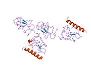 2doi: The X-ray crystallographic structure of the angiogenesis inhibitor, angiostatin, bound to a peptide from the group A streptococcus protein PAM