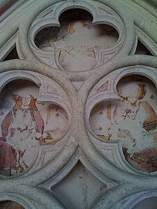 Peintures murales sur les parois du cloître (L'Apocalypse), Collégiale de Saint-Émilion.