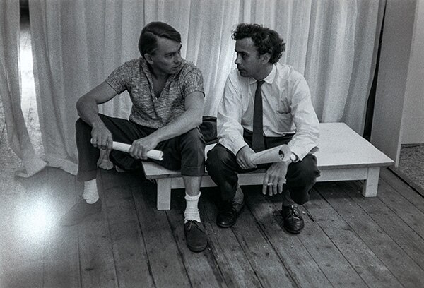 John Perceval (left) and Laurence Hope (right) at the Museum of Modern Art Australia, Melbourne, 1961