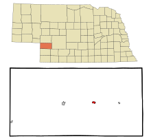 Perkins County Nebraska Eingemeindete und nicht eingetragene Gebiete Madrid Highlighted.svg