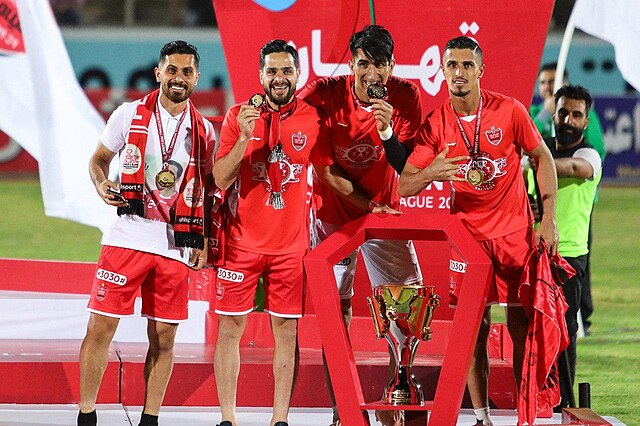 Persepolis trophy celebrations, 2018–19 Persian Gulf Pro League.