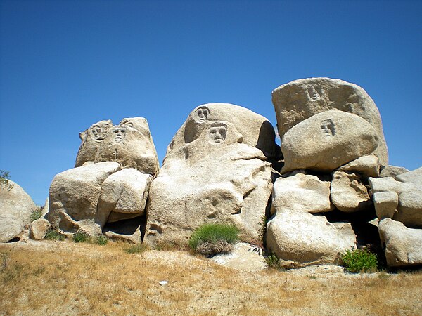 Rock Faces, non-prehistoric petroglyphs in Victorville