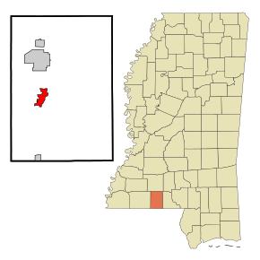 Pike County Mississippi Incorporated and Unincorporated areas Magnolia Highlighted.svg