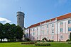 Pikk Hermann (Tall Hermann) tower and the Estonian Parliament building (Riigikogu)