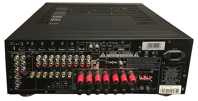 File:Pioneer VSX-1020-K AV receiver, top view from rear side.jpg