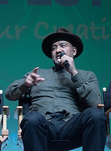 Juan Escobedo speaking to the Playhouse West Film Festival audience about the film Marisol and the true events that inspired the film. Playhouse Film Festival.jpg