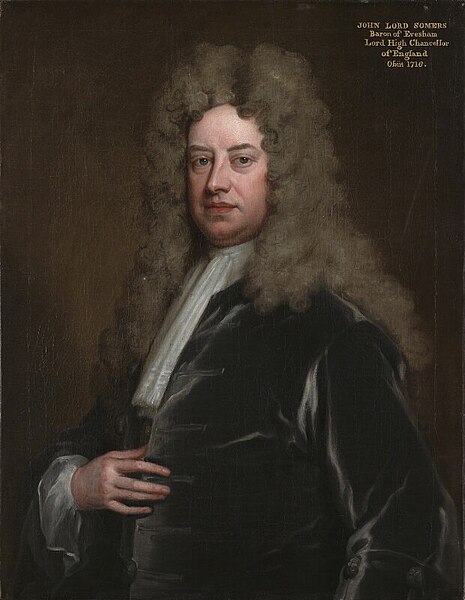 A c. 1705 portrait of John Somers, 1st Baron Somers by Godfrey Kneller.