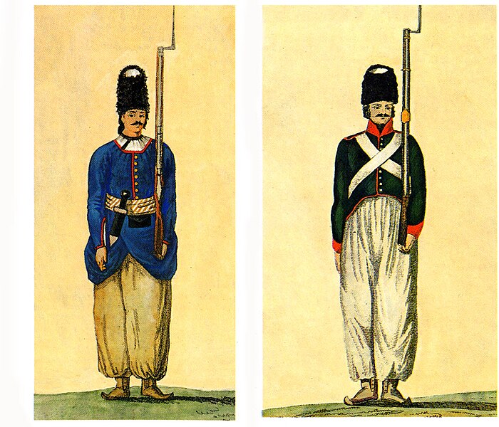 File:Qajar soldier in the earliest uniform (1808) and of the French sample (1810).jpg