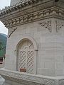 Closeup of the relief of The Pagoda at Qifo Temple in Wutaishan