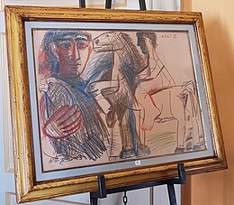Poika kotkan ja ratsastajan kanssa - Pablo Picasso.jpg