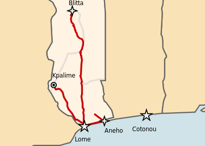 トーゴの鉄道網