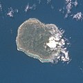 Ostrov Rarotonga pri pohľade z raketoplánu Discovery, 11. september 1994