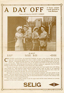 Dépliant de sortie pour UN JOUR DE CONGÉ, 1912.jpg