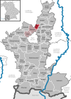 Location of the municipality of Rieden near Kaufbeuren in the Ostallgäu district