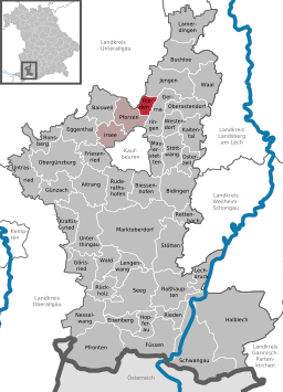 Läget för Rieden i Landkreis Ostallgäu